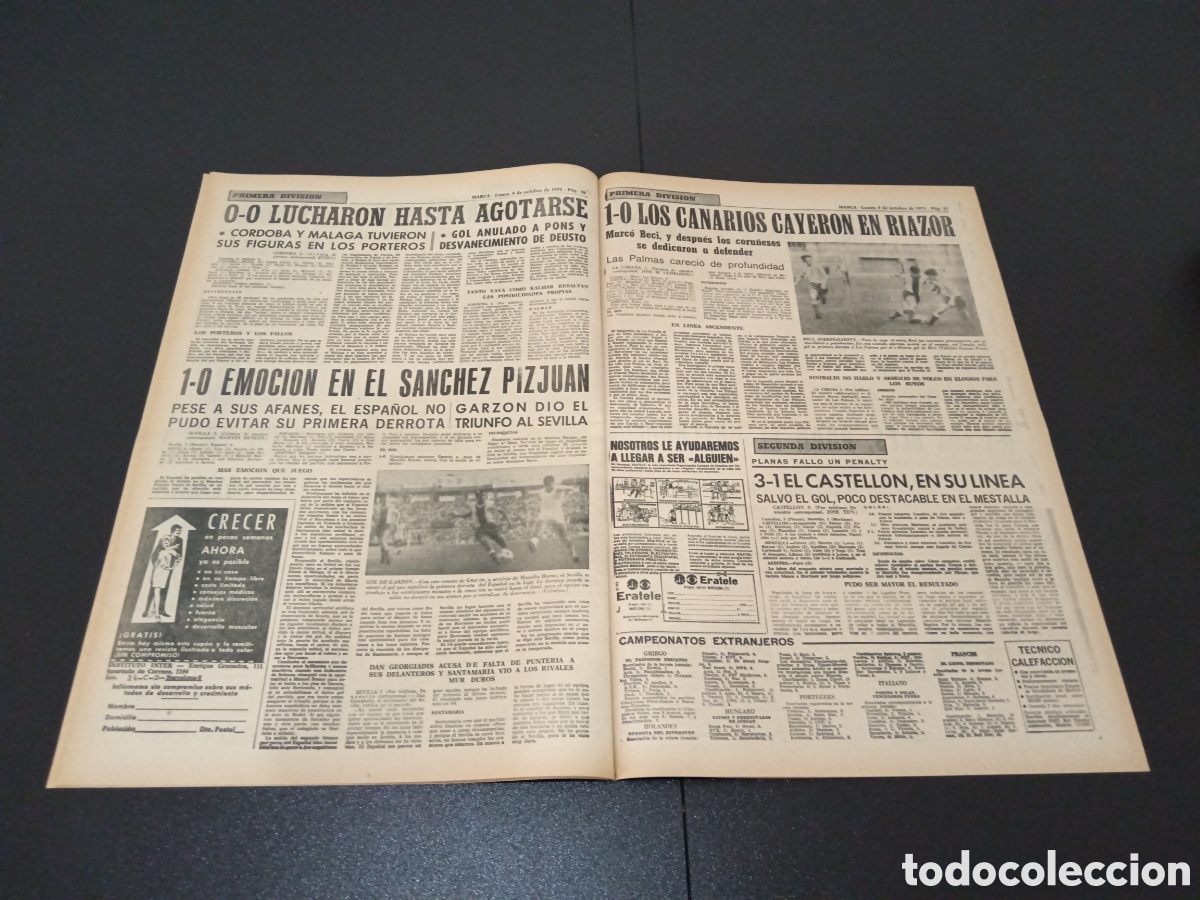 Coleccionismo deportivo: MARCA 04/10/1971 - Foto 6