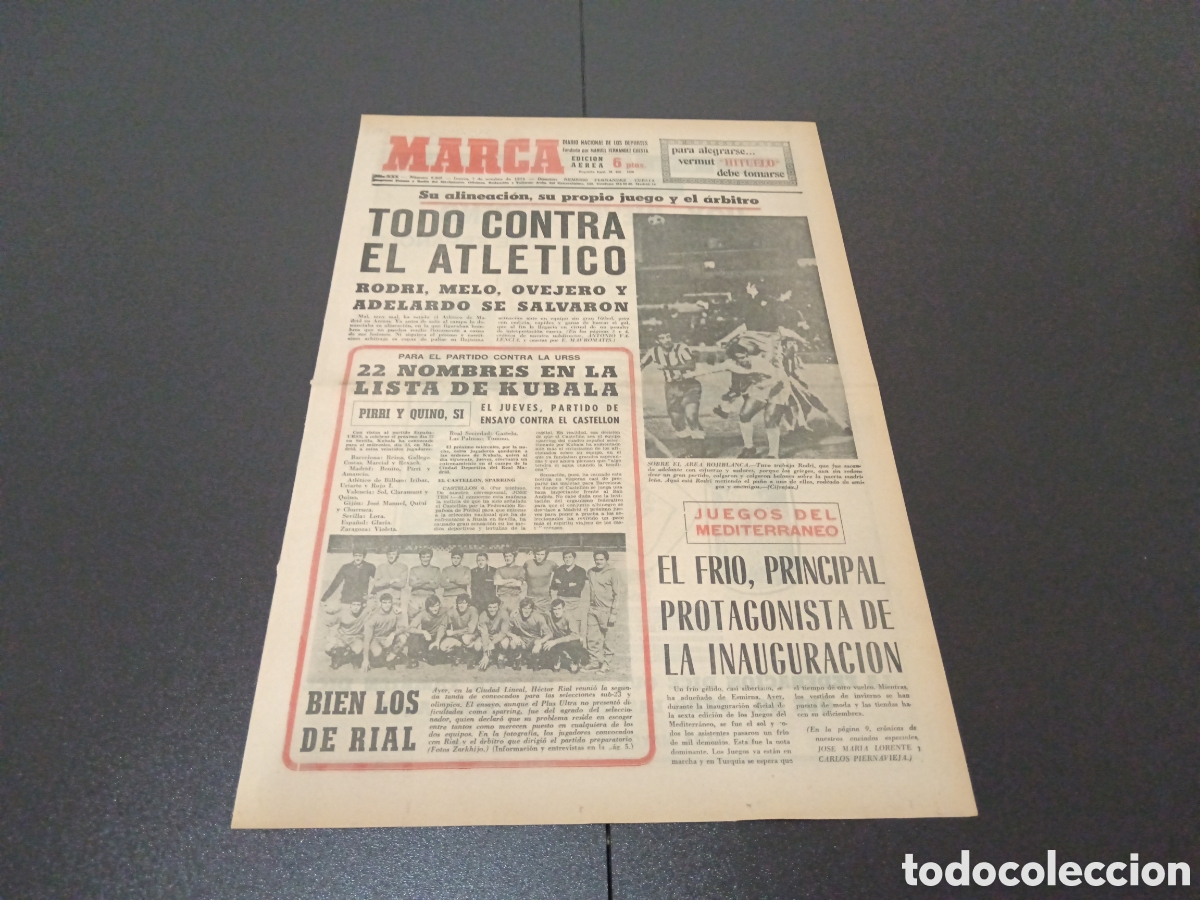 Coleccionismo deportivo: MARCA 07/10/1971 - Foto 1