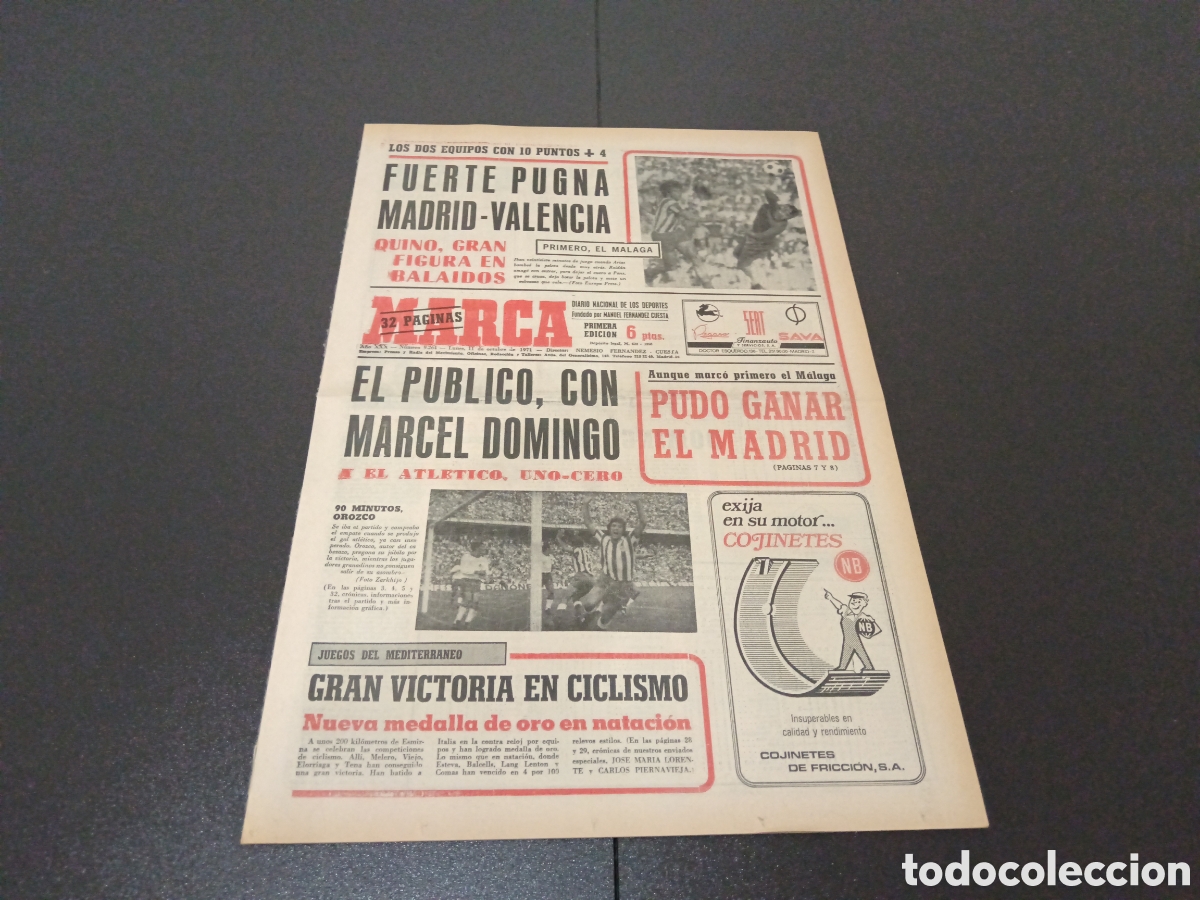 Coleccionismo deportivo: MARCA 11/10/1971 - Foto 1