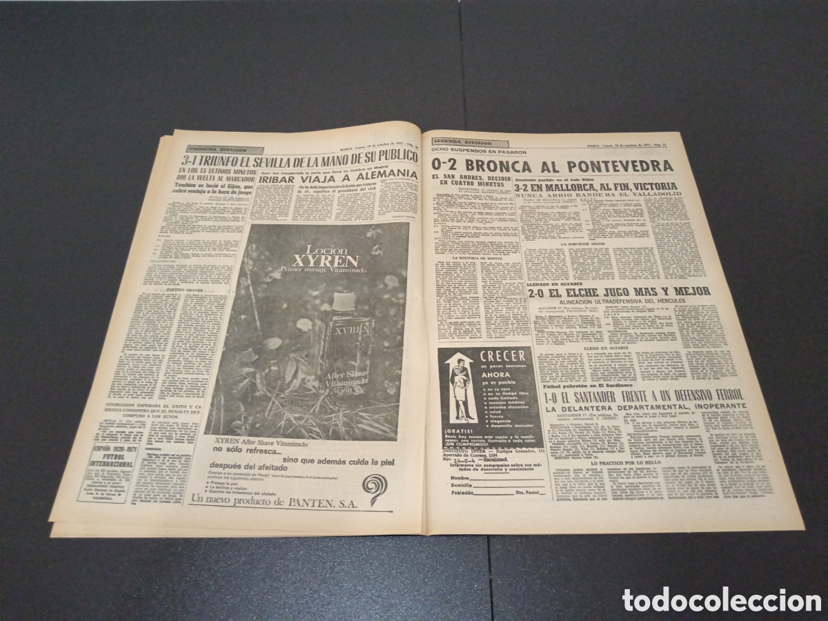 Coleccionismo deportivo: MARCA 18/10/1971 - Foto 6