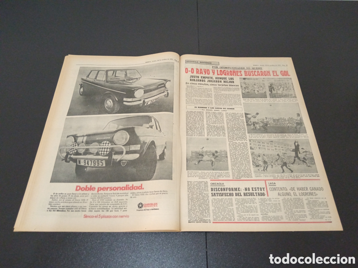 Coleccionismo deportivo: MARCA 18/10/1971 - Foto 8