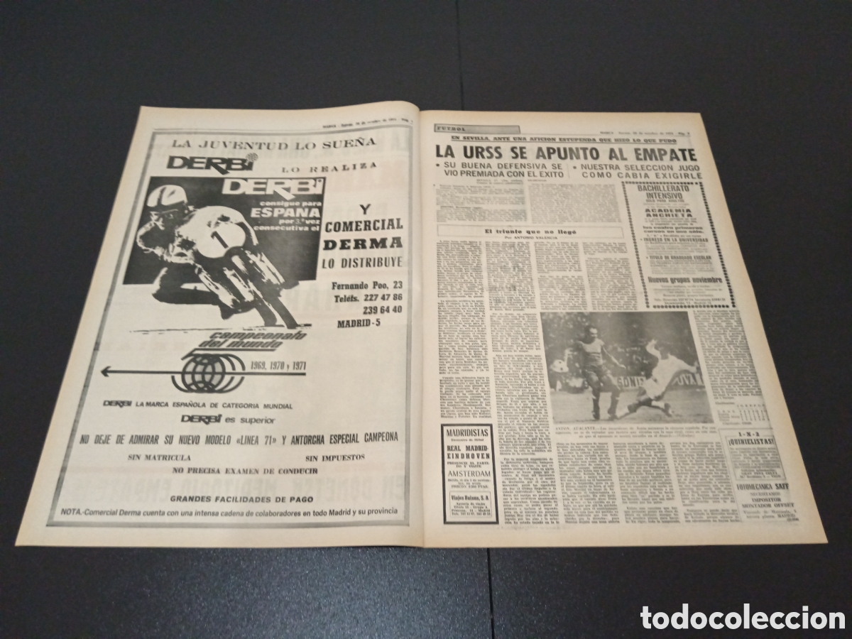 Coleccionismo deportivo: MARCA 28/10/1971 - Foto 2