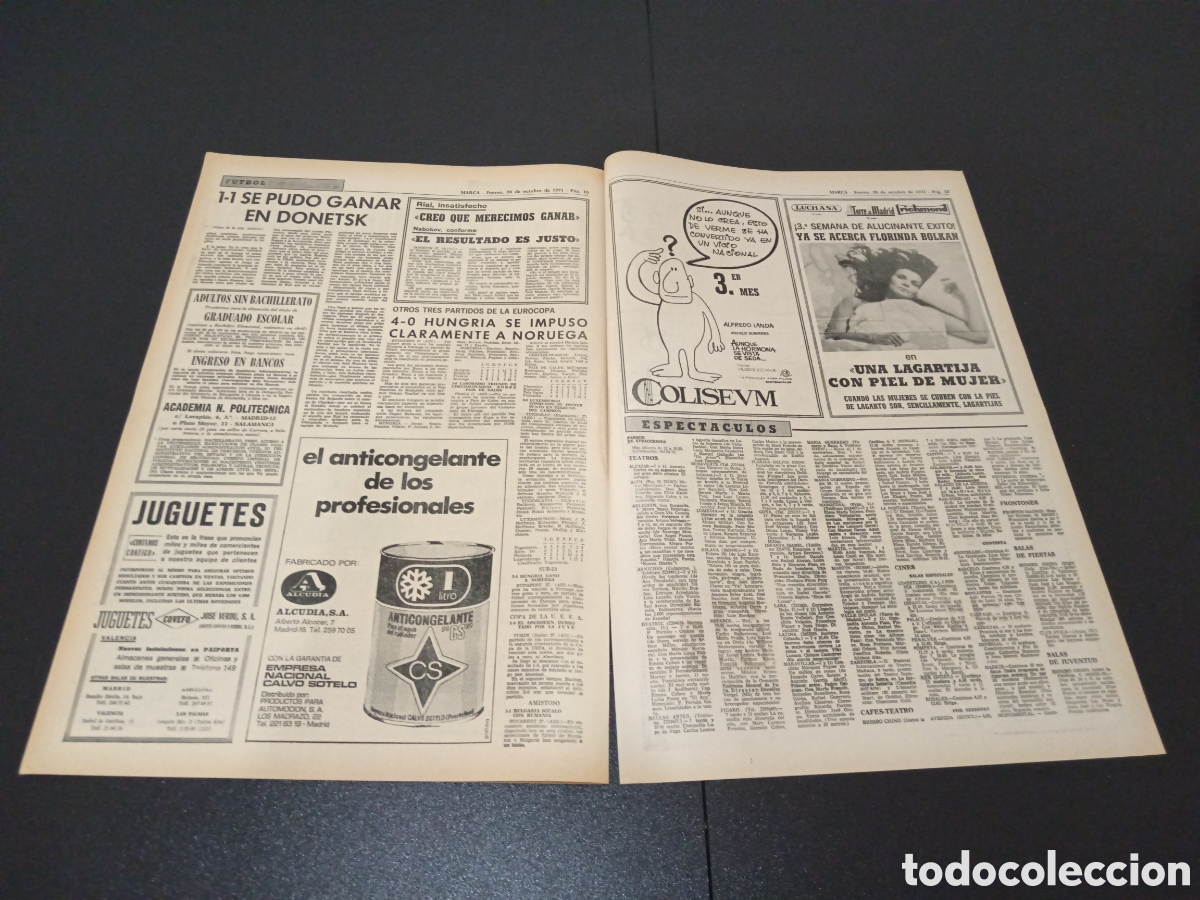 Coleccionismo deportivo: MARCA 28/10/1971 - Foto 6