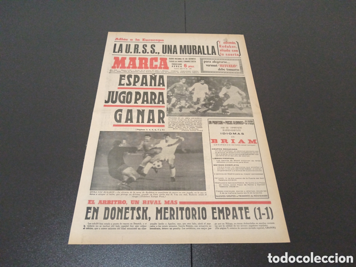 Coleccionismo deportivo: MARCA 28/10/1971 - Foto 1
