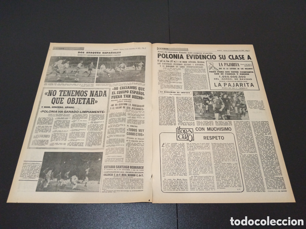 Coleccionismo deportivo: MARCA 11/11/1971 - Foto 2