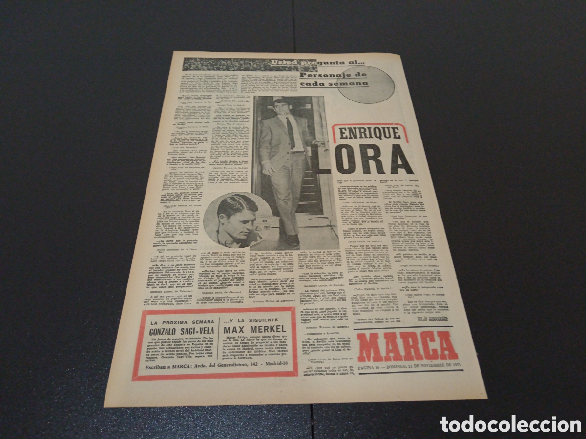 Coleccionismo deportivo: MARCA 21/11/1971 - Foto 4