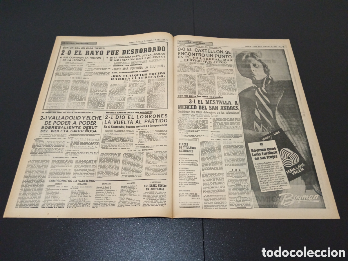 Coleccionismo deportivo: MARCA 22/11/1971 - Foto 8