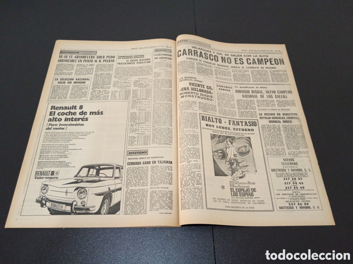 Coleccionismo deportivo: MARCA 22/11/1971 - Foto 14