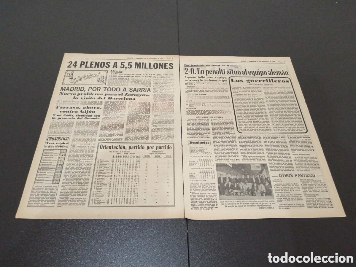 Coleccionismo deportivo: MARCA 17/11/1976 - Foto 2