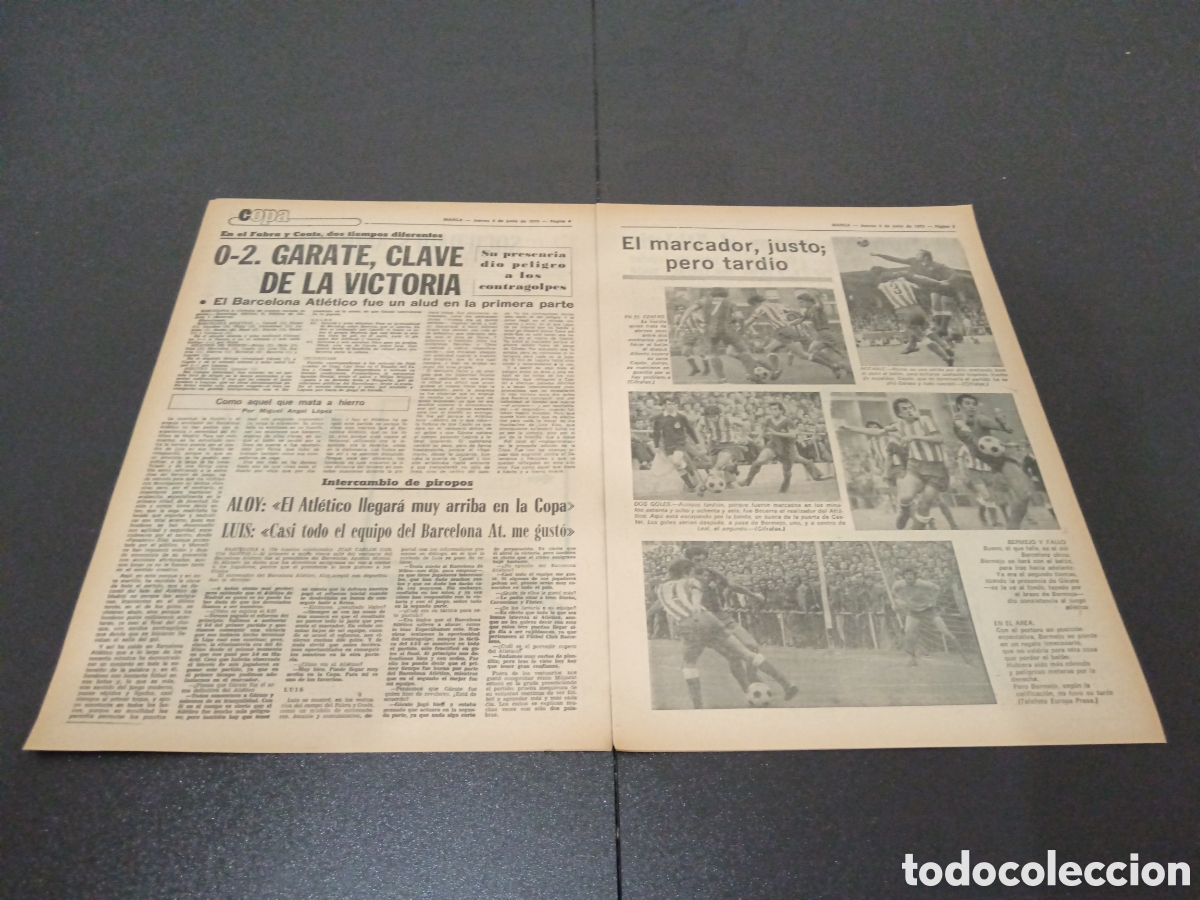 Coleccionismo deportivo: MARCA 05/06/1975 OCTAVOS FINAL COPA GARATE - Foto 3