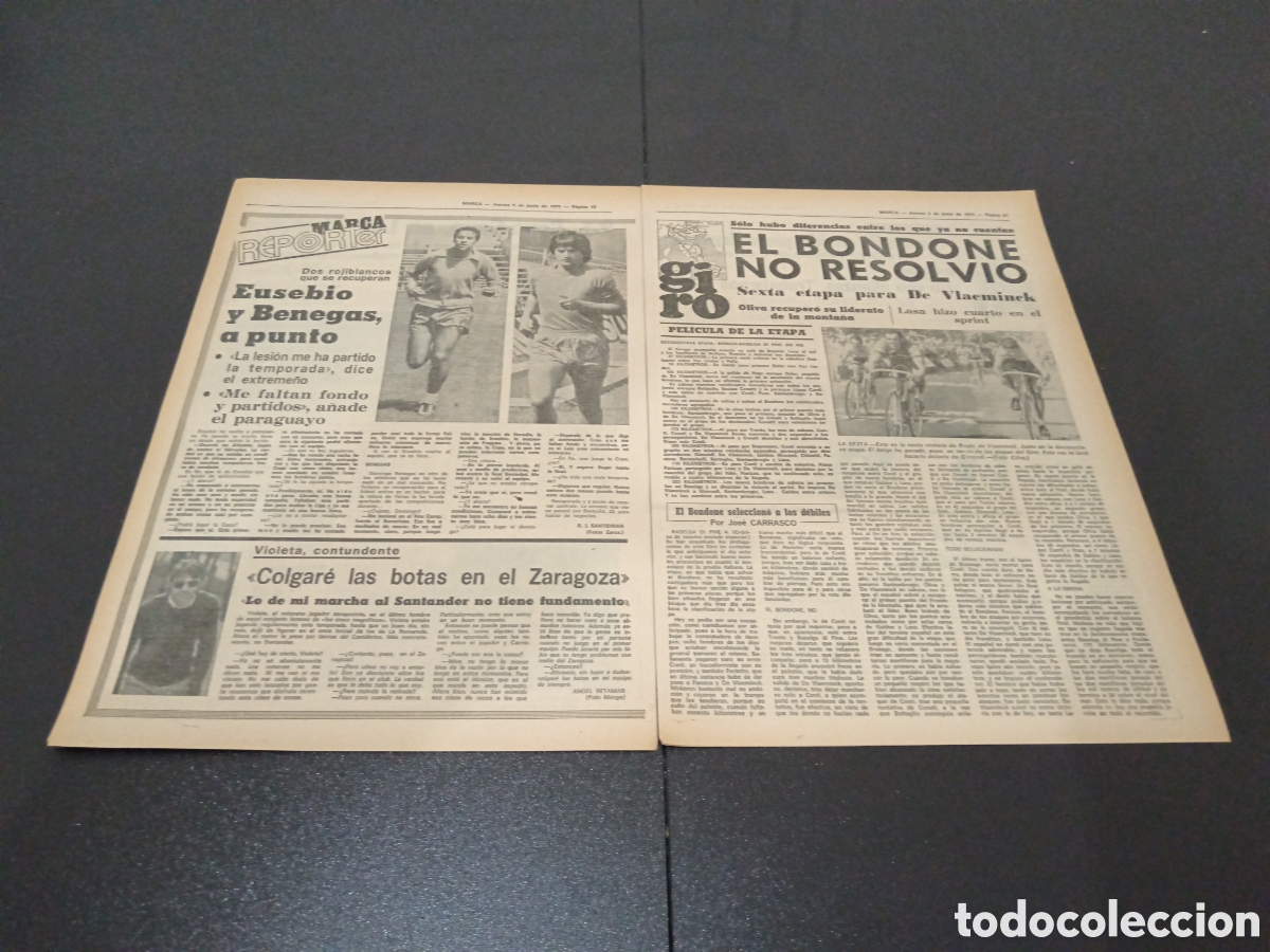 Coleccionismo deportivo: MARCA 05/06/1975 OCTAVOS FINAL COPA GARATE - Foto 7