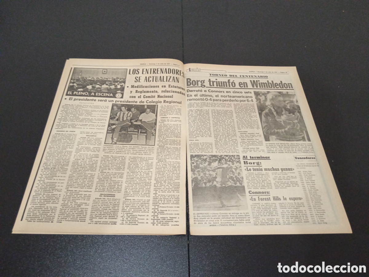 Coleccionismo deportivo: MARCA 03/07/1977 TOUR BORG - Foto 3