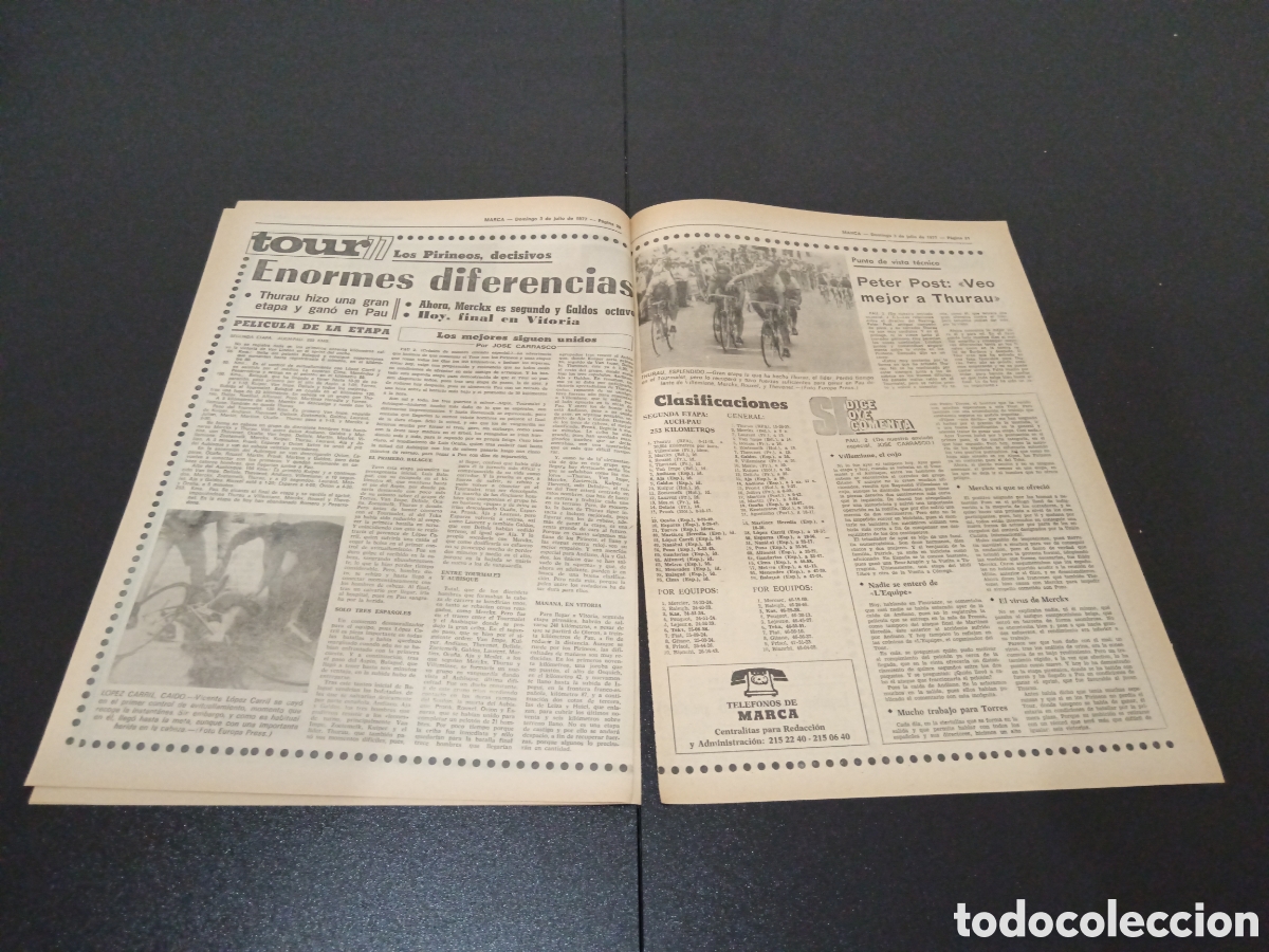 Coleccionismo deportivo: MARCA 03/07/1977 TOUR BORG - Foto 5