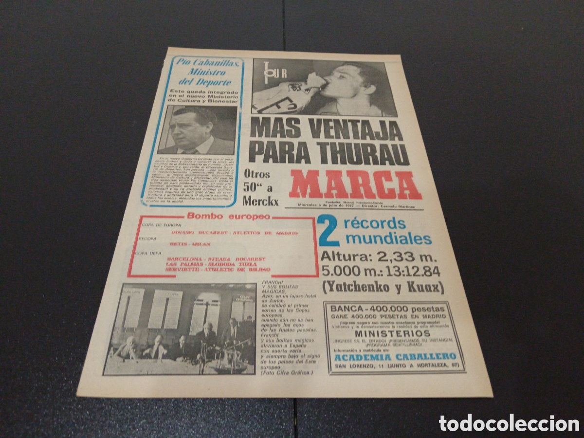 Coleccionismo deportivo: MARCA 06/07/1977 - Foto 1