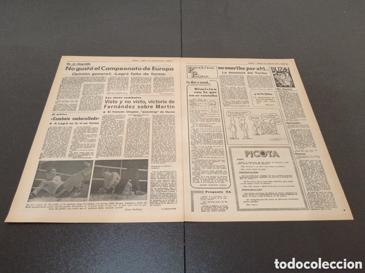 Coleccionismo deportivo: MARCA 07/10/1972 LEGRA EN DECLIVE - Foto 3