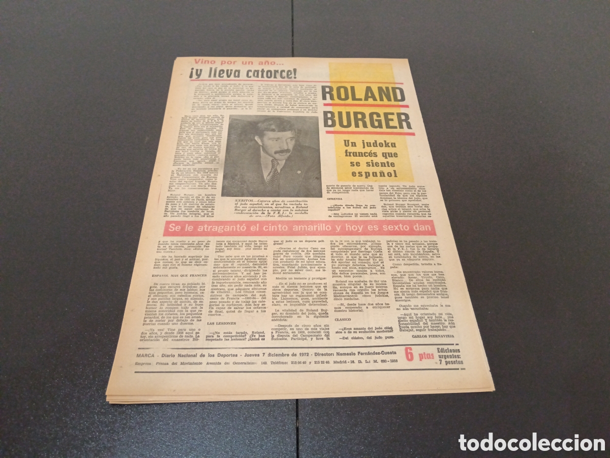 Coleccionismo deportivo: MARCA 07/12/1972 JORNADA DE COPA - Foto 7