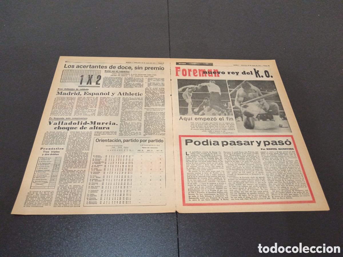 Coleccionismo deportivo: MARCA 24/01/1973 FOREMAN - FRAZIER - Foto 2