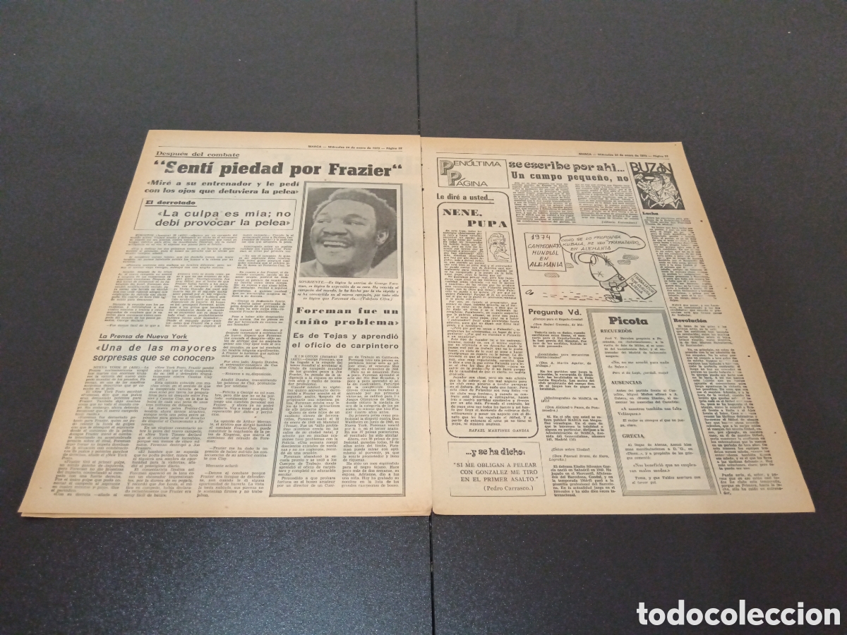 Coleccionismo deportivo: MARCA 24/01/1973 FOREMAN - FRAZIER - Foto 4