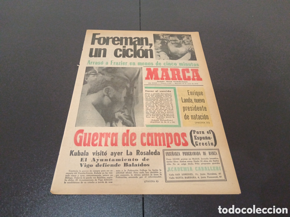 Coleccionismo deportivo: MARCA 24/01/1973 FOREMAN - FRAZIER - Foto 1
