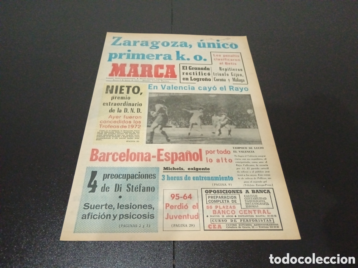 Coleccionismo deportivo: MARCA 01/03/1973 JORNADA DE COPA - Foto 1