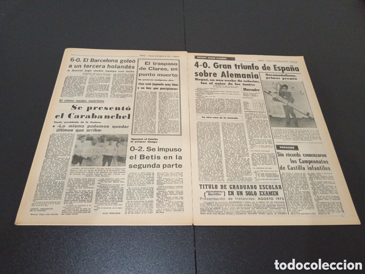 Coleccionismo deportivo: MARCA 10/08/1973 - Foto 4