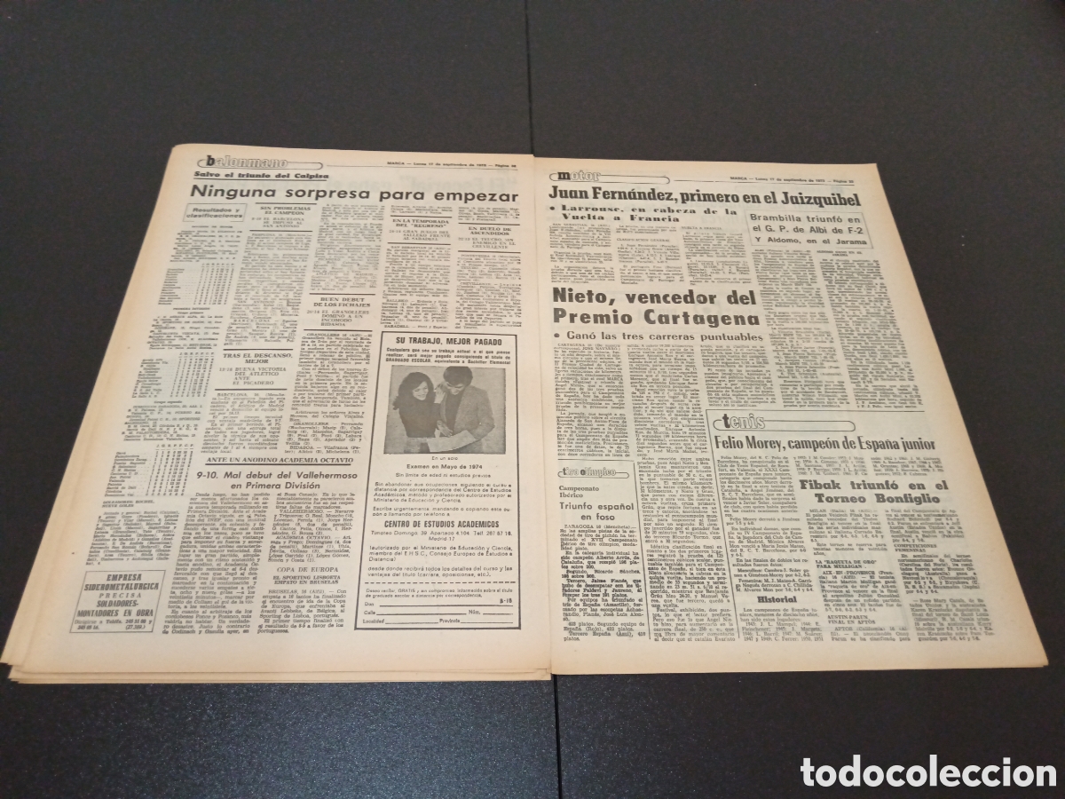 Coleccionismo deportivo: MARCA 17/09/1973 - Foto 10