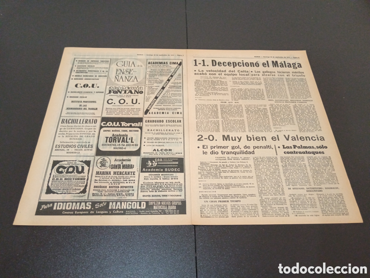 Coleccionismo deportivo: MARCA 23/09/1973 - Foto 2