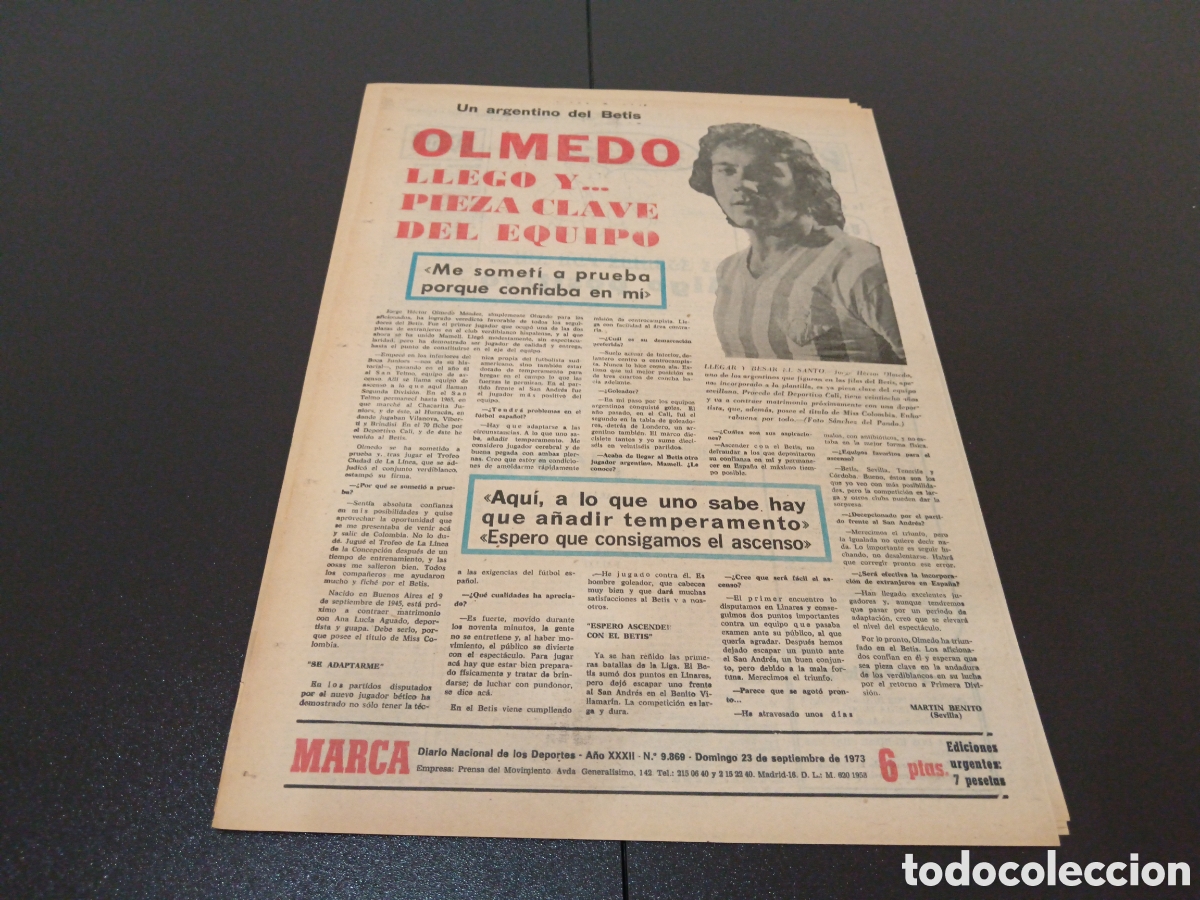 Coleccionismo deportivo: MARCA 23/09/1973 - Foto 6