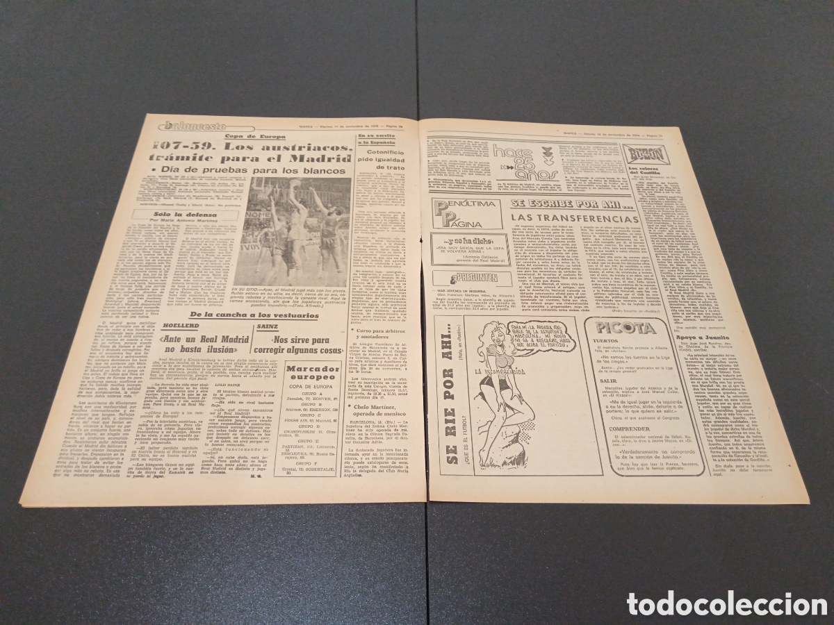 Coleccionismo deportivo: MARCA 18/11/1978 - Foto 4