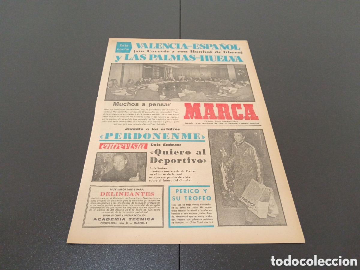 Coleccionismo deportivo: MARCA 18/11/1978 - Foto 1
