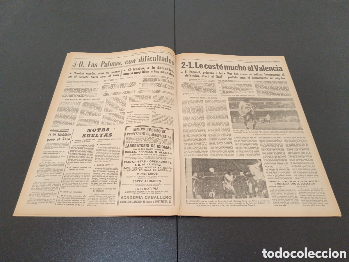Coleccionismo deportivo: MARCA 19/11/1978 - Foto 3