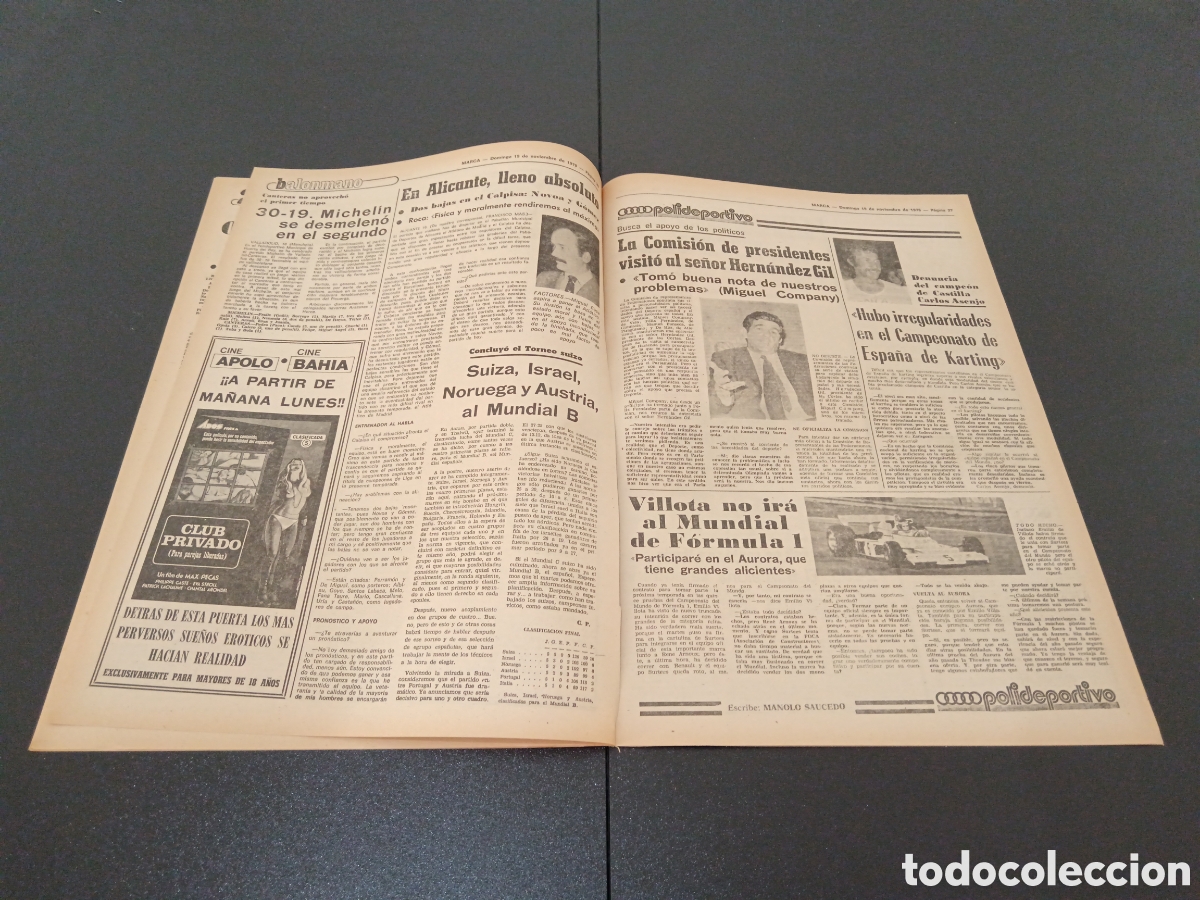 Coleccionismo deportivo: MARCA 19/11/1978 - Foto 5