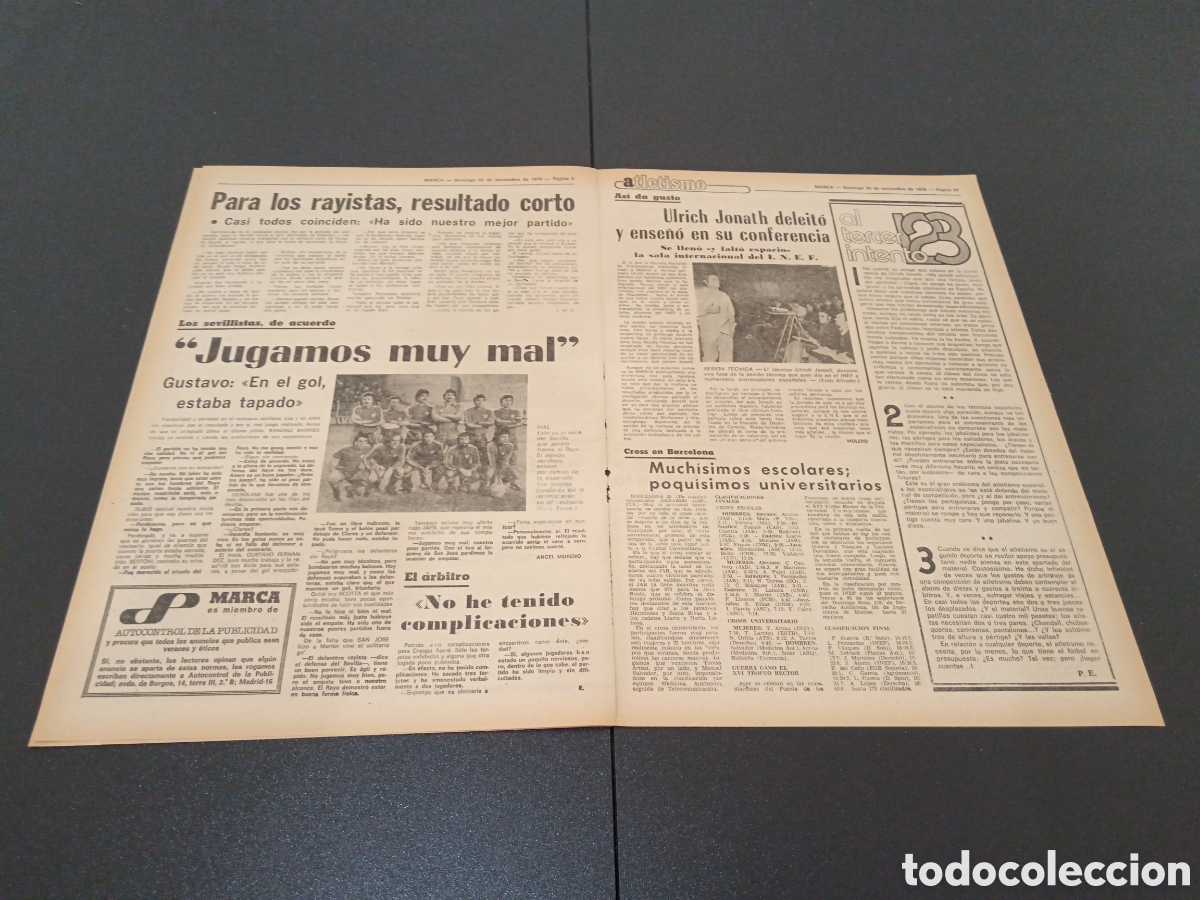 Coleccionismo deportivo: MARCA 26/11/1978 - Foto 4