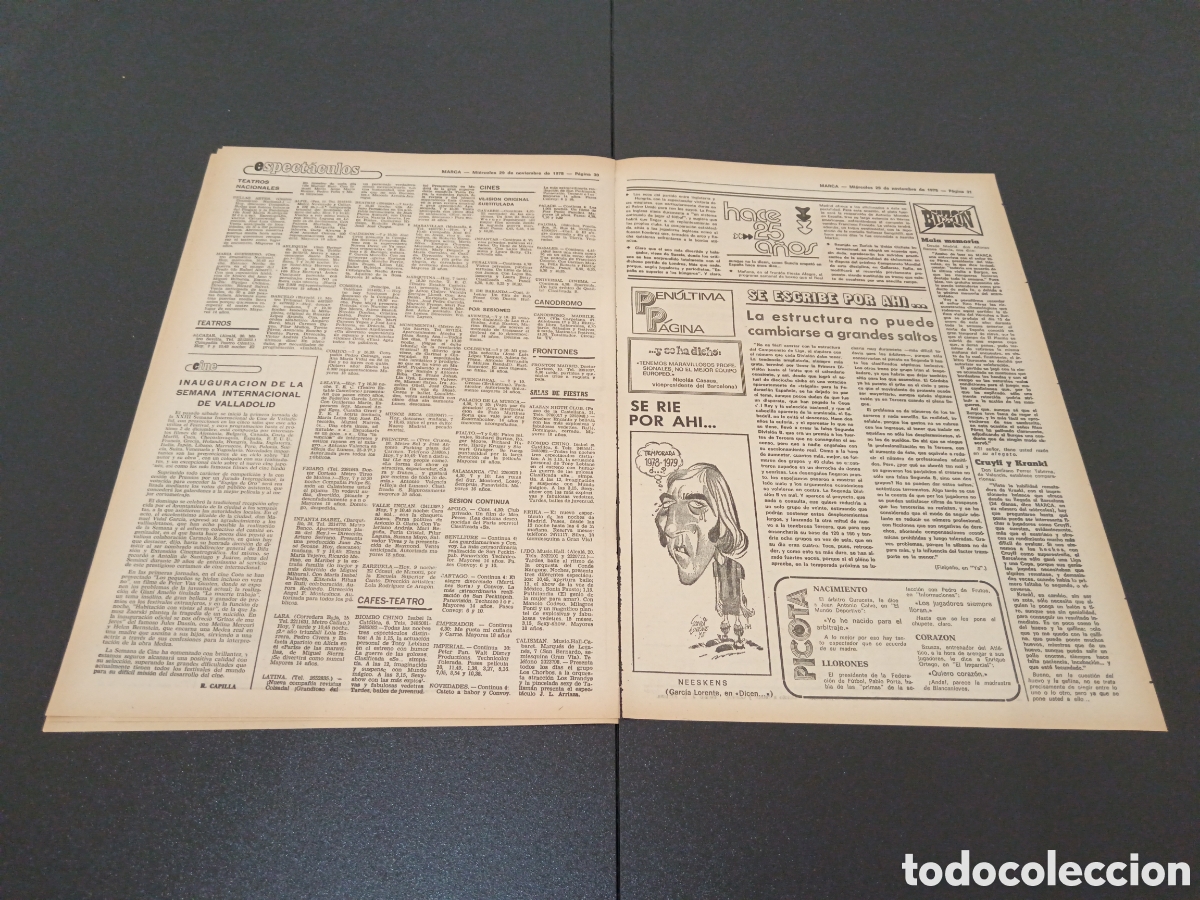 Coleccionismo deportivo: MARCA 29/11/1978 - Foto 4
