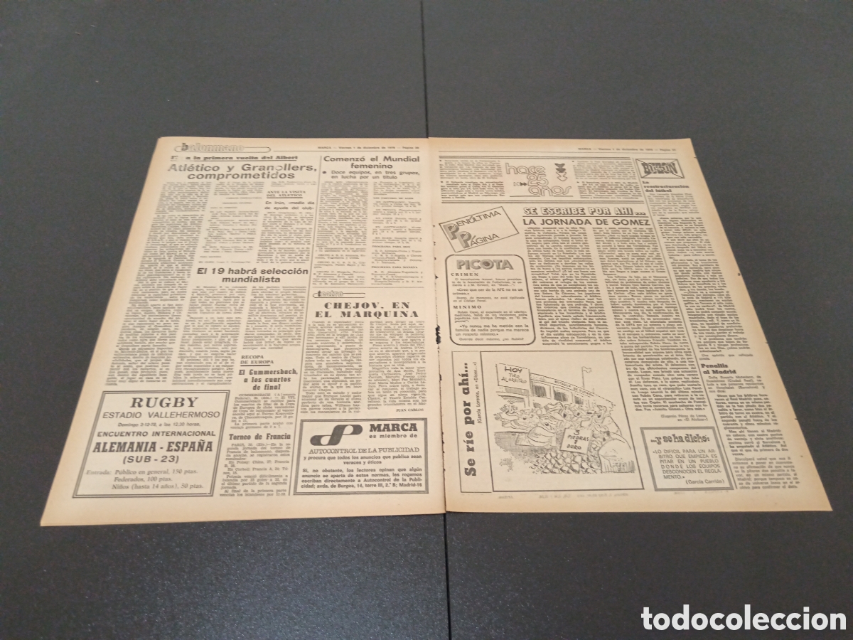 Coleccionismo deportivo: MARCA 01/12/1978 - Foto 3