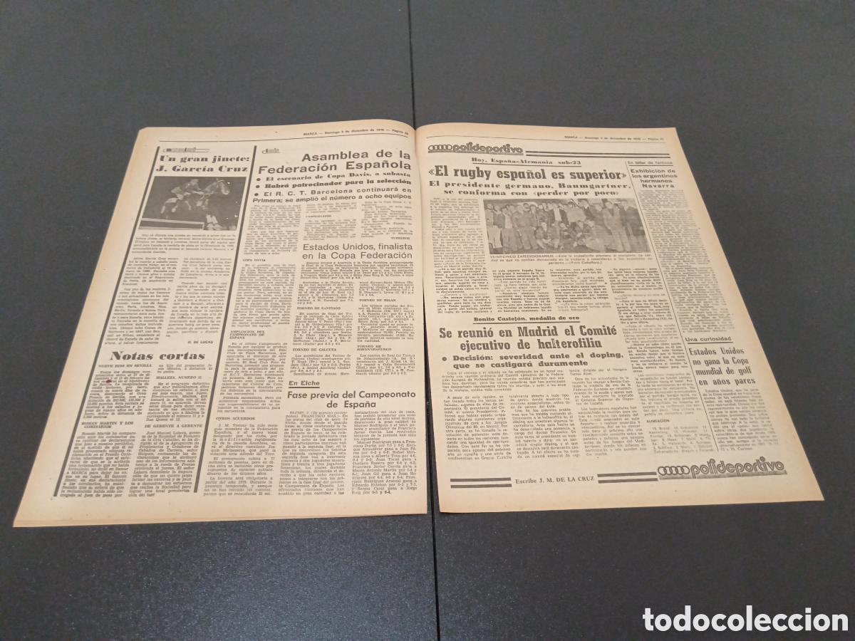 Coleccionismo deportivo: MARCA 03/12/1978 - Foto 6