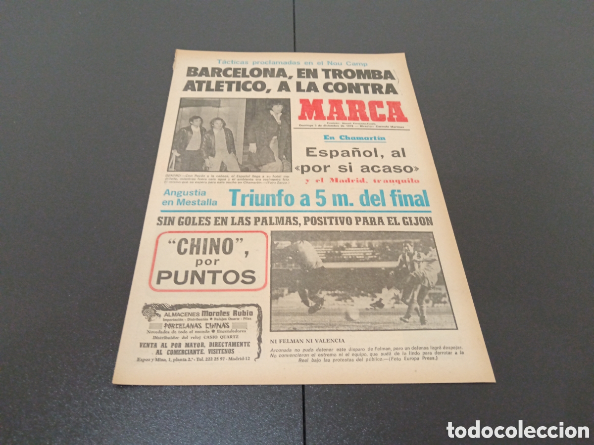 Coleccionismo deportivo: MARCA 03/12/1978 - Foto 1