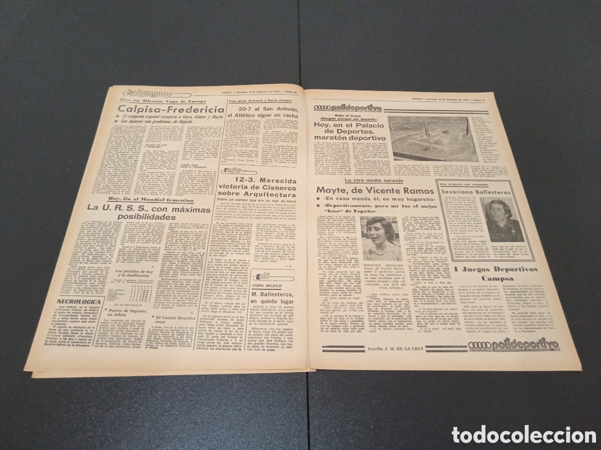 Coleccionismo deportivo: MARCA 10/12/1978 - Foto 4