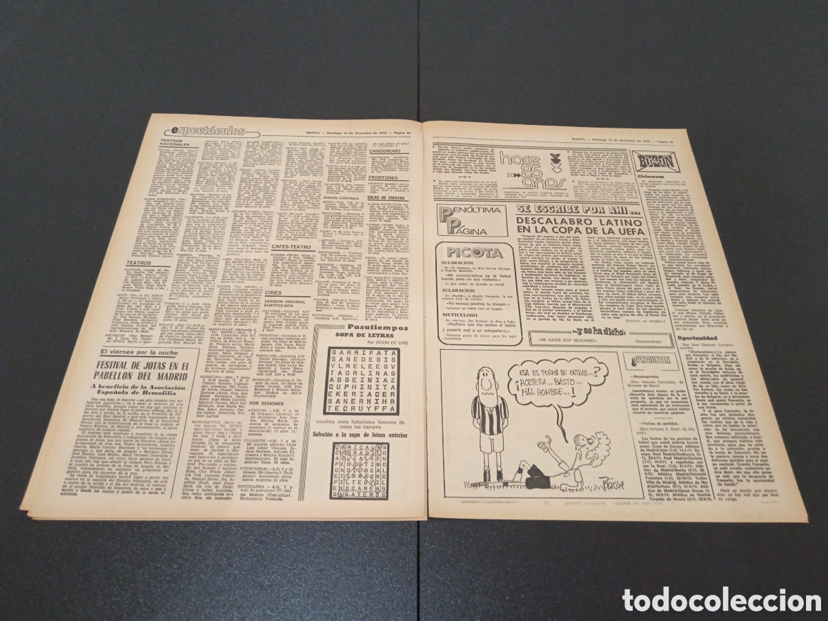 Coleccionismo deportivo: MARCA 10/12/1978 - Foto 6