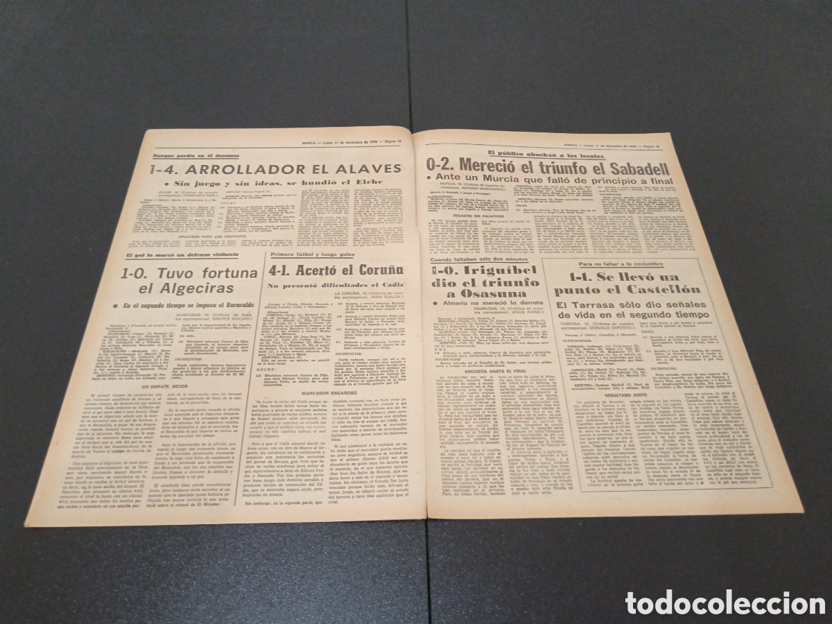 Coleccionismo deportivo: MARCA 11/12/1978 - Foto 5