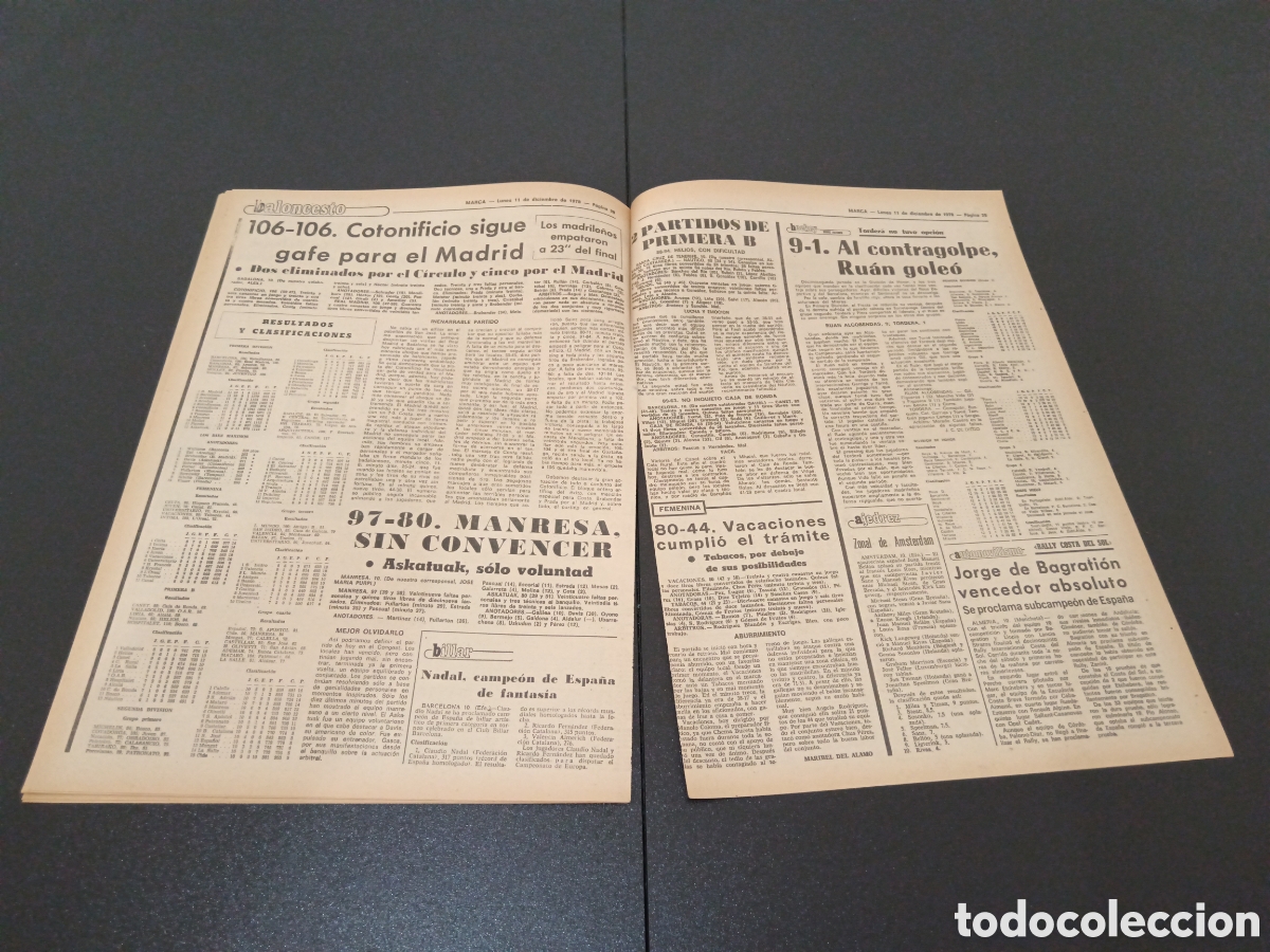 Coleccionismo deportivo: MARCA 11/12/1978 - Foto 11