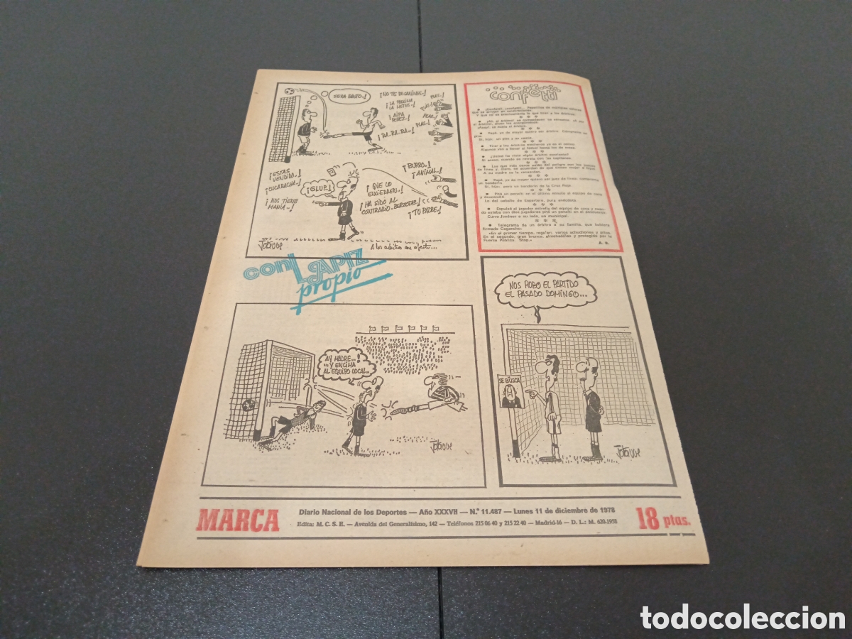 Coleccionismo deportivo: MARCA 11/12/1978 - Foto 13