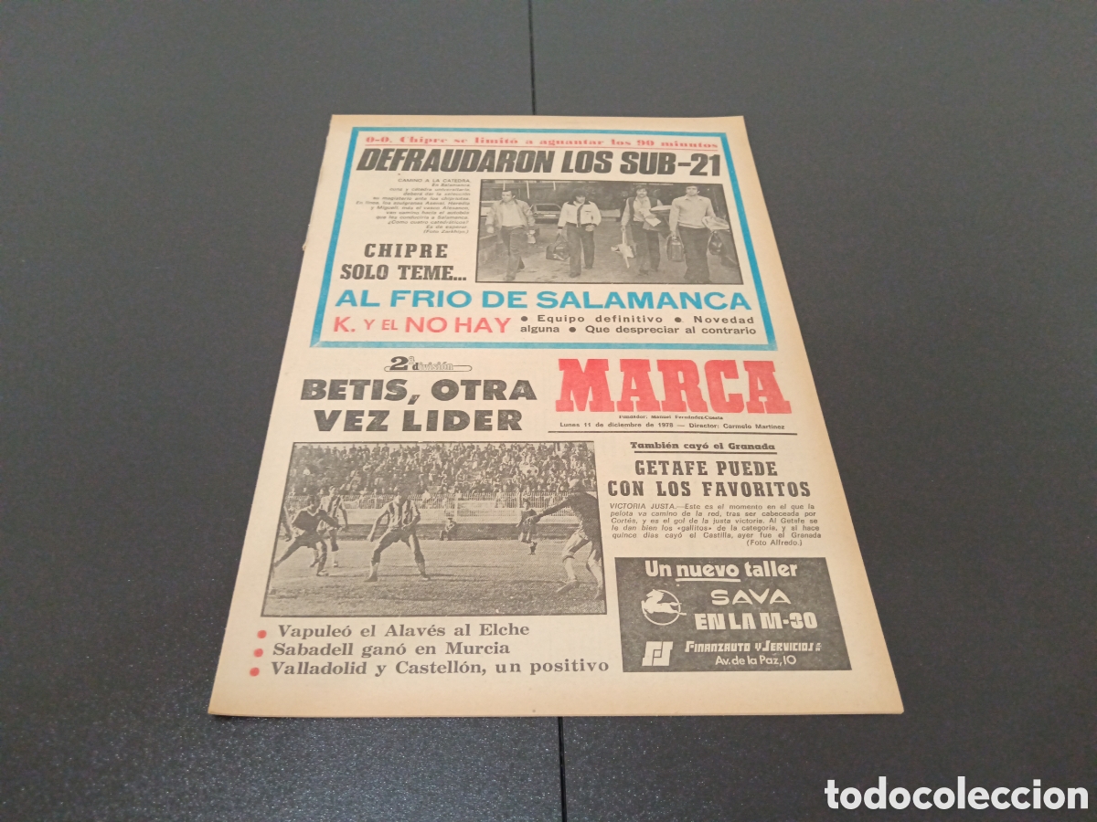 Coleccionismo deportivo: MARCA 11/12/1978 - Foto 1