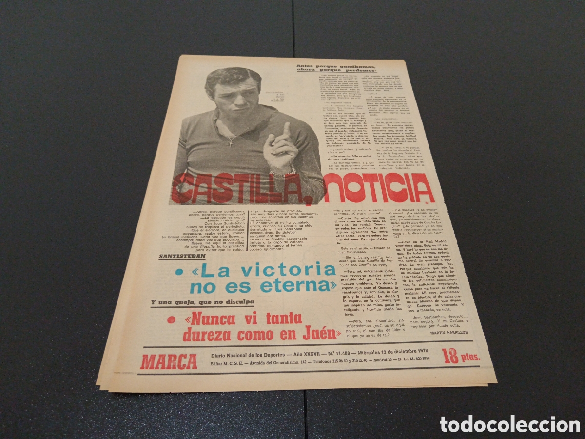 Coleccionismo deportivo: MARCA 13/12/1978 - Foto 4