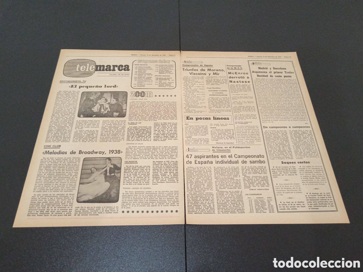 Coleccionismo deportivo: MARCA 15/12/1978 - Foto 2