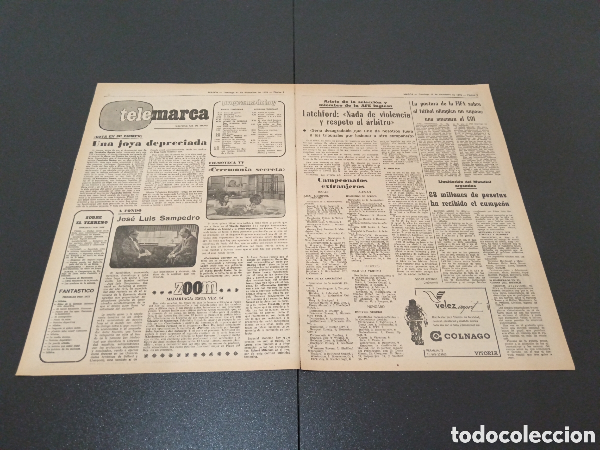 Coleccionismo deportivo: MARCA 17/12/1978 - Foto 2