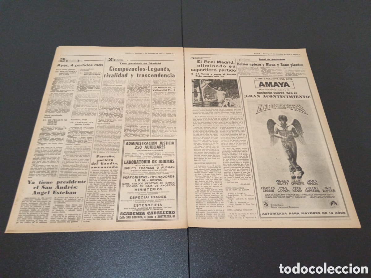 Coleccionismo deportivo: MARCA 17/12/1978 - Foto 4