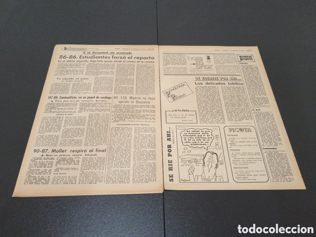 Coleccionismo deportivo: MARCA 17/12/1978 - Foto 7