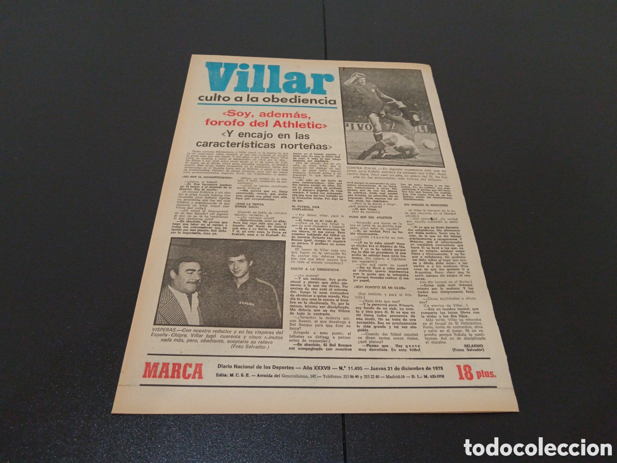 Coleccionismo deportivo: MARCA 21/12/1978 - Foto 4