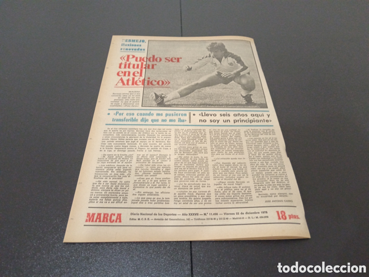Coleccionismo deportivo: MARCA 22/12/1978 - Foto 9